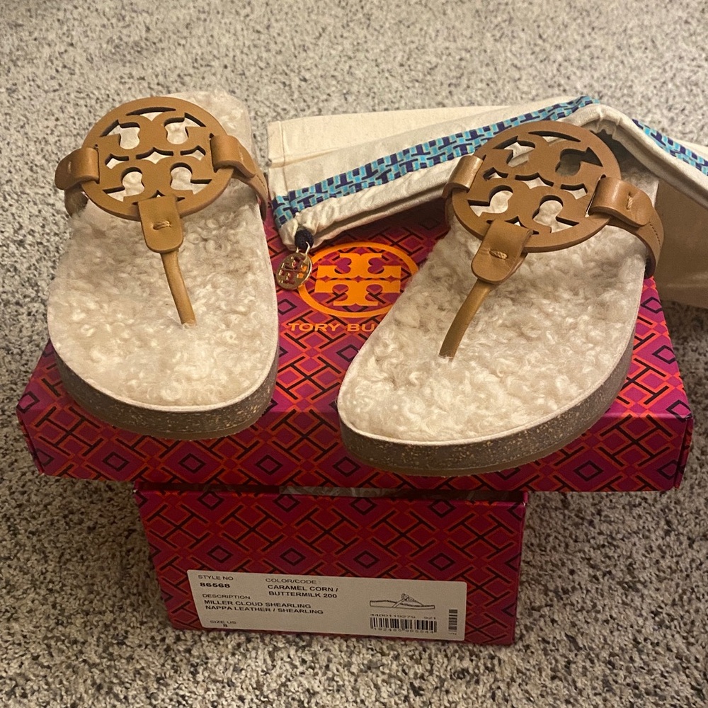 Tory Burch Miller Cloud Shearling -Size 8 NWT